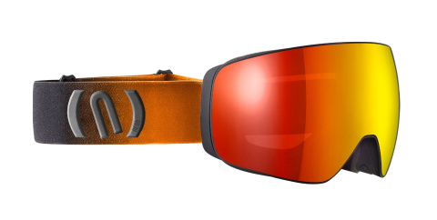 GOGLE NEON ARCTIC BLACK/ORANGE Z PODWÓJNĄ WYMIENNĄ MAGNETYCZNĄ SZYBĄ LUSTRZNĄ RED D3 I BURSZTYNOWĄ S1