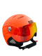 KASK NA NARTY I DESKĘ NEON VISOR ORANGE SZYBA MIRROR RED