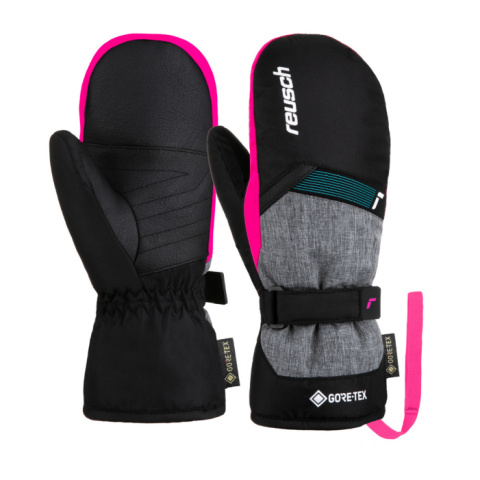 REUSCH DZIECIĘCE RĘKAWICE ZIMOWE FLASH GORE-TEX BLACK/PINK