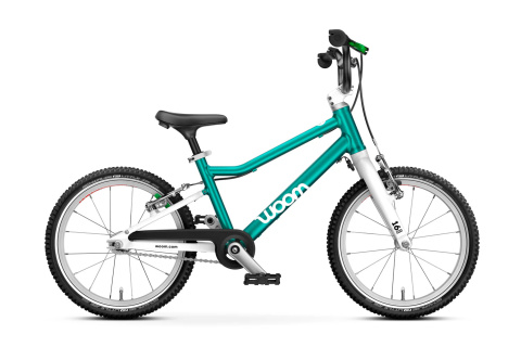Lekki Rower Dziecięcy WOOM GO 3 AUTOMAGIC METALIC TURQUOISE 16 CALI