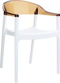 KRZESŁO SIESTA CARMEN WHITE AMBER TRANSPARENT KRZESŁO SIESTA CARMEN WHITE AMBER TRANSPARENT