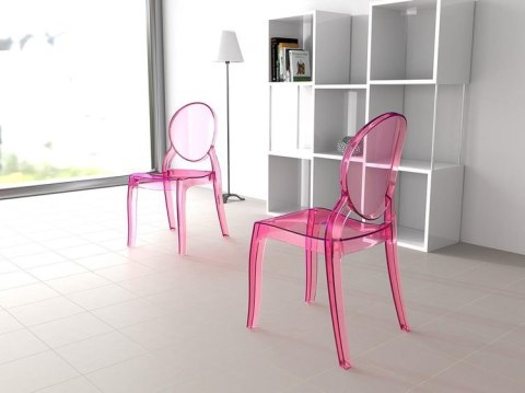 KRZESŁO SIESTA ELIZABETH RÓŹOWY PRZEŹROCZYSTY PINK TRANSPARENT KRZESŁO SIESTA ELIZABETH RÓŹOWY PRZEŹROCZYSTY PINK TRANSPARENT
