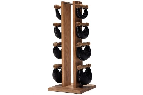 Hantle NOHrD SwingBell 2-8 Kg ze stojakiem Tower Oak Dąb Skóra